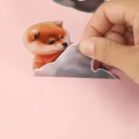 Autocollant de téléphone Kawaii 3D Chien Shiba Inu avec ventre, motif chiot mignon en tenue orange, en silicone souple rose, Hyper Tactile, sensoriel, anti-stress, compagnon de bureau