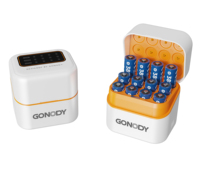 Chargeur de piles AA AAA 12 canaux avec écran LCD intégré, éclairage LED, entrée Type-C 5V/3A, sortie avec protection contre les surcharges