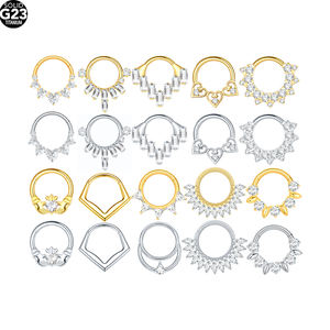 Lingchee estilo clásico ASTM F136 titanio circón aro pendiente se adapta al tabique Daith Helix cartílago Piercing joyería - Product Image 1