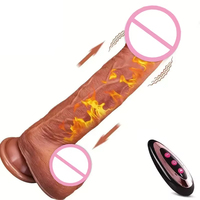 Bestseller Umweltfreundlicher Wasserdichter IPX6 Ferngesteuerter Flüssigsilikon-Heizvibrator mit 9 Geschwindigkeiten und Teleskop-Schwingfunktion Realistischer Dildo