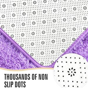 Tapis en fourrure artificielle moelleux et doux, à poils longs et shaggy, de couleur violette, prix d'usine, pour salon - Product Image 6