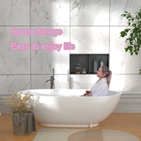 Cadre de cuisine et de salle de bain moderne 2025 haut Brosse WC niche de douche encastrable pour appartement, hôtel et hôpital