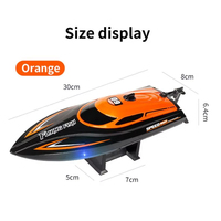 4CH RC Electric Racing Lancha rápida Niños 2,4G 25 km/H Alta velocidad Impermeable Lancha LED Luz Juguetes al aire libre Lagos Baterías