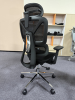 Chaise de bureau ergonomique au design nordique, dossier en maille, base en acier à 5 étoiles, confortable pour de longues heures, soutien lombaire, inclinable, réglable en hauteur
