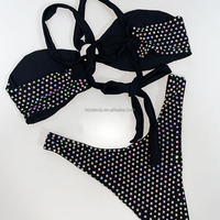 S665 licou élégant body tenue de boîte de nuit plage scintillant étincelle strass cristal embelli exotique cristal maillot de bain