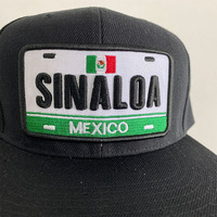 Casquette Snapback à 6 panneaux avec broderie drapeau mexicain, motif lettre, plaque d'immatriculation Sinaloa et passeport – Vente en gros
