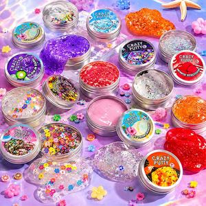 Pâte à modeler slime cristalline rebondissante avec mélange de confettis scintillants pour sacs de fête, stands de jeux de carnaval, festivals et plateaux de cadeaux - Product Image 5