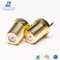 Conector hembra F chapado en oro de cobre puro, placa PCB soldada con paso de 1,5 MM y tipo de conector de orificio interior roscado exterior
