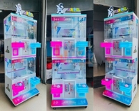 Machine à griffes mini 4 joueurs sur le thème de l'espace, machine de jeu d'arcade compacte avec cabinet métallique, machine à griffes à jouets pour centres commerciaux et salles de jeux