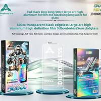 Protection d'écran en verre HD 3D sans bordure ESD Black King Kong 500CC pour iPhone 18 17 16 Pro Max, film en aluminium haute qualité anti-rayures