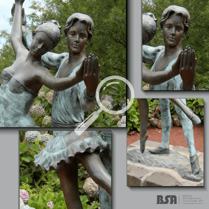 Estatuas artísticas de tamaño real de bronce fundido de hombres y mujeres que bailan - Product Image 2