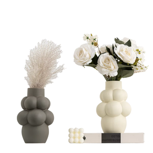 Vase en céramique Nordic Flower Bud pour arrangement floral, pièce d'exposition artistique haut de gamme, décoration intérieure de luxe léger et doux - Product Image 1