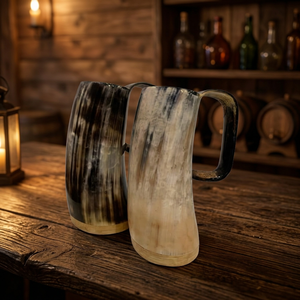 Artisanat en corne naturelle, style américain, ensembles de verres portables légers à l'ancienne, écologiques, compatibles lave-vaisselle, pour le camping - Product Image 1
