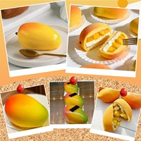3D Mango Vorm Niet-Giftig Ecologisch Vaatwasserbestendig Cakevorm Fruitpudding Siliconen Vormen Bakken Gebak Mousse Cakevorm