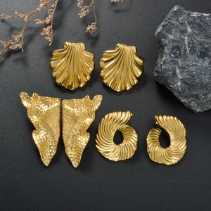 Joyería de Moda, Aretes de Aro Geométricos Modernos, de Acero Inoxidable, Resistentes al Agua, Chapados en Oro de 18k, Unisex, para Aniversario, Certificados por GDTC - Product Image 2