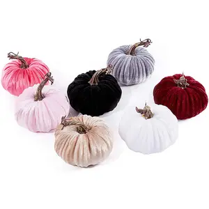 Super weicher gefüllter Kürbis mit exquisitem Kunst schaum Simulierte süße Kürbisse 1 Pc Handmade Velvet Pumpkins Decor