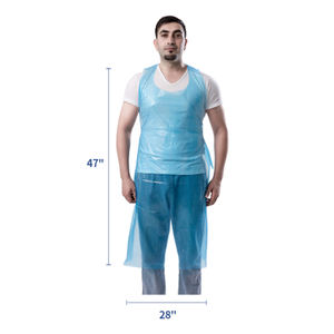 Gıda hizmeti çalışma aşınma polietilen PE boyun ağır tek kullanımlık laboratuvar koruyucu PPE önlükleri - Product Image 5