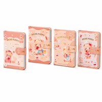 Carnet en cuir PU 50K avec boucle magnétique, 103x137mm, 80GSM, 132 feuilles, pages couleur motif Ours Mignon, 120 pièces/carton, Vente en gros
