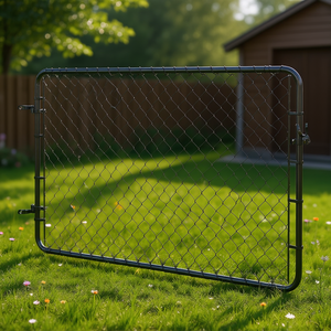 Portail de clôture à maillons réglables 2,2-6 x 6 pieds en acier galvanisé pour usage extérieur en arrière-cour - Product Image 2