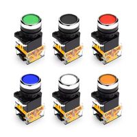 Interrupteur à bouton-poussoir LA38-11BN 22MM avec voyant LED, interrupteur d'alimentation momentané à verrouillage
