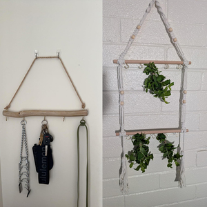 Drijfhout Muur Hangende Sieraden Hanger-Rustieke Handgemaakte Houten Logs Opknoping Tak Decor Met 5 Haken Voor Ambachten - Product Image 4