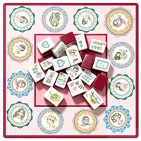 Jeu de Mahjong Américain en Acrylique 3 Couches, 160 Tuiles, Thème Portrait de Femme Vintage Mid-Century, Thé de l'Après-midi, Logo Personnalisé, Vente en Gros