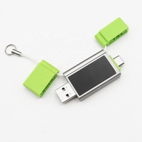 Clé USB personnalisée avec logo lumineux 2 en 1, type C OTG, en métal, pour ordinateur portable