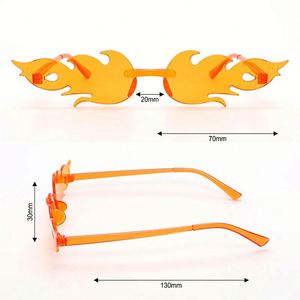Lunettes de soleil amusantes sans monture, style punk flamme, personnalisables avec logo, pour hommes et femmes, collection 2025 – Idéales pour les fêtes et promotionnelles - Product Image 4