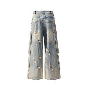 Jeans Desgastados Estilo Americano <span class=keywords><strong>para</strong></span> <span class=keywords><strong>Mujer</strong></span> y Hombre, Pantalones Anchos de Pierna Ancha <span class=keywords><strong>para</strong></span> Otoño, Pantalones Largos de Estilo Urbano - Product Image 5