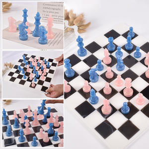 Jeux d'échecs en résine, moules en silicone pour échecs en cristal époxy pour enfants, adultes, famille, pour <span class=keywords><strong>faire</strong></span> de l'artisanat artistique, jeux de société pour les fêtes de famille - Product Image 4