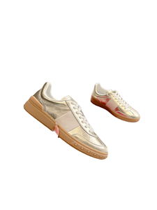 <b>White</b> Leather <b>Lace</b> Up Sneakers with Red Stripe and Gum Sole Casual Shoes - Product Image 3