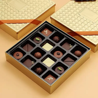 Factory Custom Paper Chocolate Box Süßigkeiten Geschenkset Verpackungs box mit Gold blister einsatz und Tasche zum Verschenken