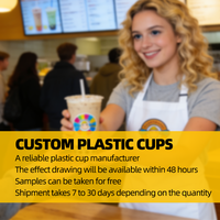 Gobelets en Plastique Transparents Forme U Personnalisables à Usage Unique pour Bubble Tea, avec Couvercle