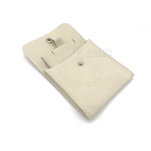 Empaquetado de botones Pequeño terciopelo Logotipo personalizado Tela de gamuza Rosa Bolso pequeño Joyero ecológico con bolsa - Product Image 2