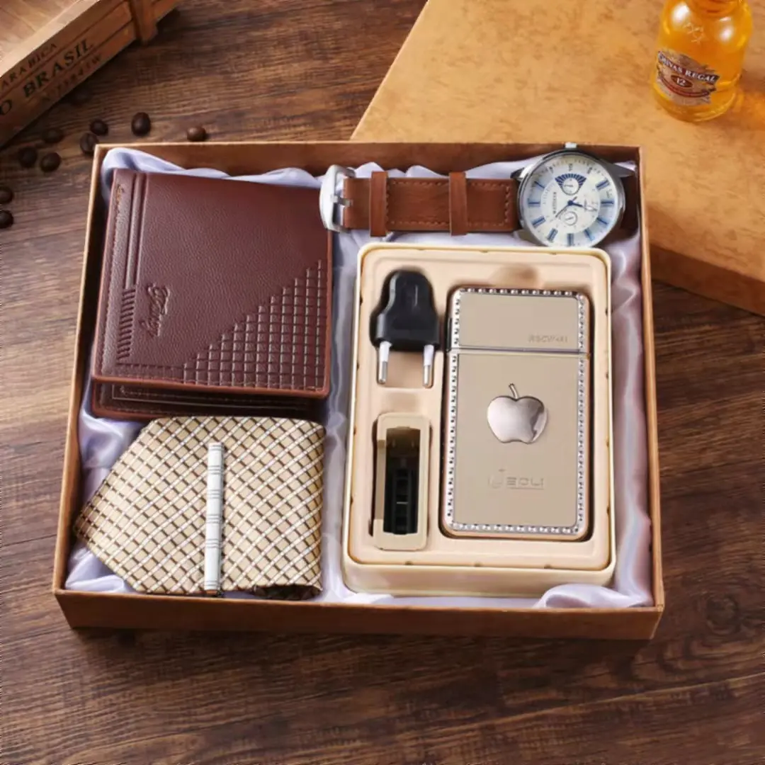 2021 Popular Black Friday 4pcs Men's Gift set High Quality Wallet Business Watch for Men