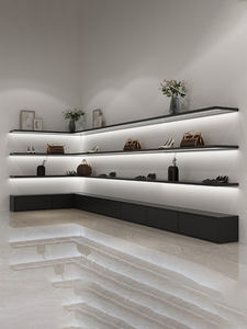 Meuble de présentation en bois haut de gamme pour chaussures et sacs à main, et comptoir de caisse pour magasin de chaussures - Product Image 2