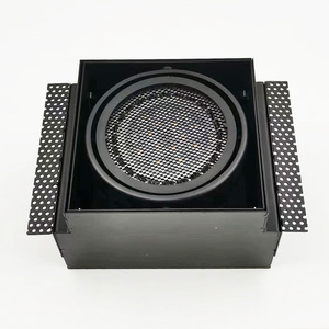 Современный дизайн, алюминиевый сплав, светодиодный светильник черного цвета с одной головкой <span class=keywords><strong>Ar111</strong></span> Cob-решетка, точечная лампа, квадратная, без обрезки для гостиной - Product Image 2