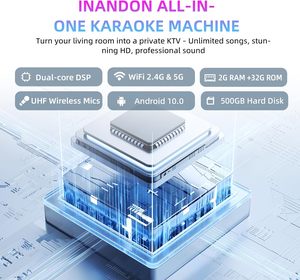Máquina KD9MAX 5 en 1 de 1 TB con Altavoces Duales, Pantalla Táctil de 15.6 Pulgadas, Sistema de Micrófonos Inalámbricos, OEM ODM KD9MAX 5 en 1 Completo para Karaoke - Product Image 6