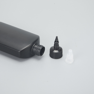 Botella de Plástico HDPE Cuadrada Negra Vacía de 60 ml y 120 ml para Aceite Capilar con Tapón Dosificador de Apertura Giratoria - Product Image 5