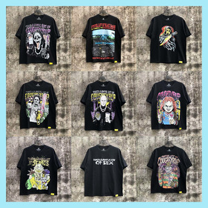 Camiseta de Algodón 100% con Estampado de Grafiti de Moda Urbana, Camiseta de Manga Corta para Hombre, OFERTA - Product Image 2