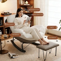 Vente directe d'usine, canapé à bascule moderne de luxe de style nordique, fauteuil à bascule pour lecture en intérieur, structure en acier, pour la maison
