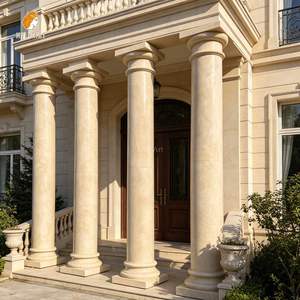 Columna Romana <span class=keywords><strong>de</strong></span> Mármol Natural MILY, <span class=keywords><strong>Pilar</strong></span> <span class=keywords><strong>de</strong></span> Piedra Grande Tallado a Mano, Decoración Clásica para Jardín Exterior - Product Image 4