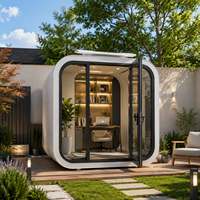 Cabaña Prefabricada Moderna Tipo Apple para Jardín, Oficina Modular, Estudio Insonorizado, Casa Pequeña con Estructura de Acero, Espacio de Trabajo Exterior de 5.8M