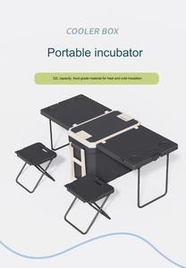 Mesa de aislamiento plegable Tropical multifuncional portátil grande de 32L, caja de Silla, congelador, Enfriador de plástico para acampar, latas de comida - Product Image 5