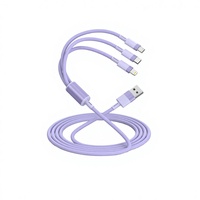 TKT 3-en-1 3A Charge Rapide Multi-USB Type-C Câble Micro USB avec pour Adaptateur pour Ordinateurs