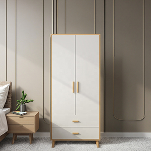 Lemari Pakaian Modern Dua Pintu untuk Anak Perempuan, Furnitur Kamar Tidur Kecil dengan Pintu MDF untuk Penggunaan di Rumah - Product Image 1
