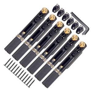 Accessorio per chitarra elettrica nero senza testa cordiera ponte con spille Tremolo per chitarra senza testa - Product Image 4