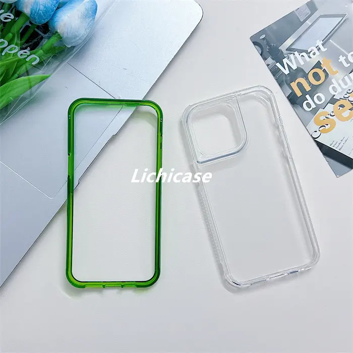 Coque de téléphone de luxe Lichicase pour Tecno Pop8 cadre antidérapant coloré boîtiers de téléphone portable transparents