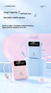 <span class=keywords><strong>Mini</strong></span> Power Bank 10000mAh, station de charge rapide avec câble, affichage LED 22.5W, batterie grande capacité - Product Image 6