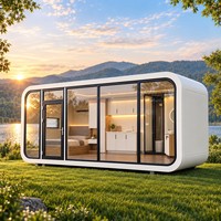 Cabine Apple moderne de 13 m², maison préfabriquée, bureau modulaire avec cuisine, prête pour l'espace de travail